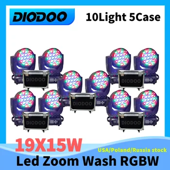 0 Налог 1 ~ 10шт Zoom Lyre Wash Dmx512 19X15 Вт Led Wash Zoom Rgbw Движущийся Головной Свет Сценический Прожектор Dj Огни Ночного Клуба Disco Wash 1
