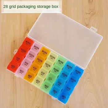 28 слотов Коробка для лекарств Цветной футляр для таблеток Health Care Universal 1