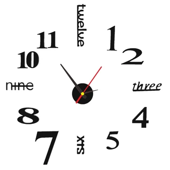 3D Настенные часы Бескаркасные DIY Настенные Часы Модные Цифровые 3D Акриловые Настенные Часы Декор Наклейка DIY Набор часов для художественного декора 2