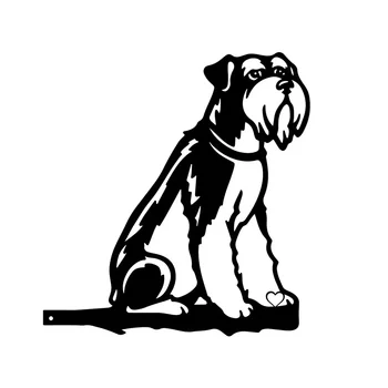 Бородатая собака на ветке дерева, настенный декор, виниловая наклейка, графическое украшение забора из ствола, кол для декора вечеринки в саду 1