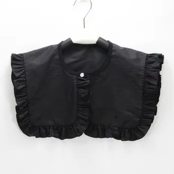 Взрослая хлопчатобумажная шаль с искусственным воротником для женщин, Съемная рубашка со съемным воротником, свитер, женская шаль с искусственным воротником, Черная накидка на шаль 1