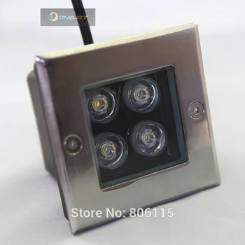 Водонепроницаемый квадратный светодиодный подземный светильник мощностью 4 Вт, огибающий фонарь для ног, лестничный светильник, заглубленные лампы наружного освещения 1