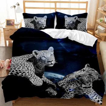Гепард /Леопард, Комплект Постельного Белья Удобный Домашний Текстиль, Предметы Первой Необходимости Для Спальни С 3D Принтом Тигра, Животного, собаки, Комплект Постельного Белья Двухместный 2