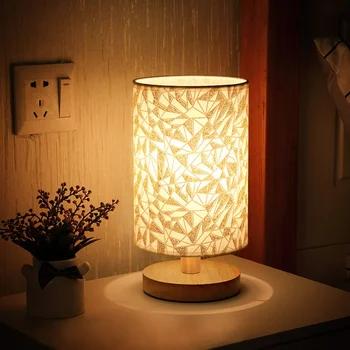 Льняная настольная лампа с питанием от USB, современная настольная лампа в скандинавском стиле, ночник, прикроватная лампа для спальни, украшения гостиной 1