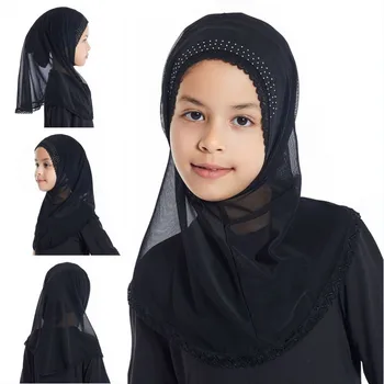 Мода Мусульманские Девушки Тюрбан Арабское Кружево Горячее Сверление Марлевая Шаль Легкий Дышащий Исламский Хиджаб 1