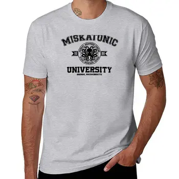 Новая футболка Мискатоникского университета (черный принт), рубашка с животным принтом для мальчиков, забавные футболки, одежда kawaii, летний топ, мужская футболка 1