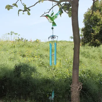 Садовые колокольчики Колибри Из алюминиевого стекла с Кристалломромантический Улавливатель ветра для соседей 2