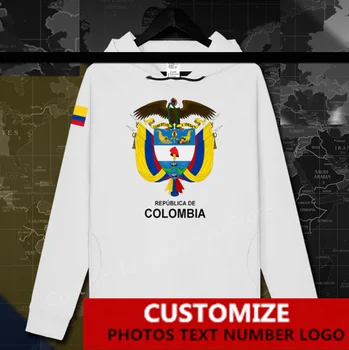 Толстовка с капюшоном с флагом Колумбии Columbian COL CO, бесплатная изготовленная на заказ джерси, фанаты, сделай САМ, Имя, номер, логотип, Толстовки, Мужская И женская Свободная повседневная толстовка 1