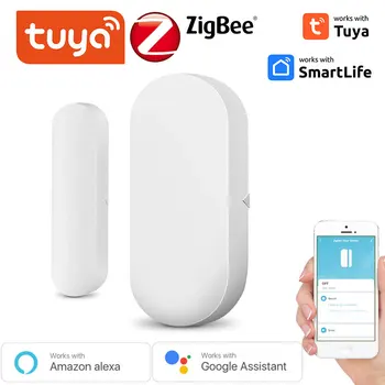 Умный WiFi датчик двери Tuya, датчики открытия / закрытия дверей, Совместимость с приложением Alexa Home Smar tLife, бесплатный индивидуальный логотип 1