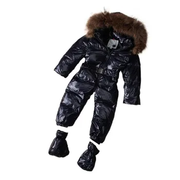스키복 Детская одежда, детский пуховик, Цельный комбинезон, Мужская и женская детская пуховая куртка, межсезонный комбинезон 2