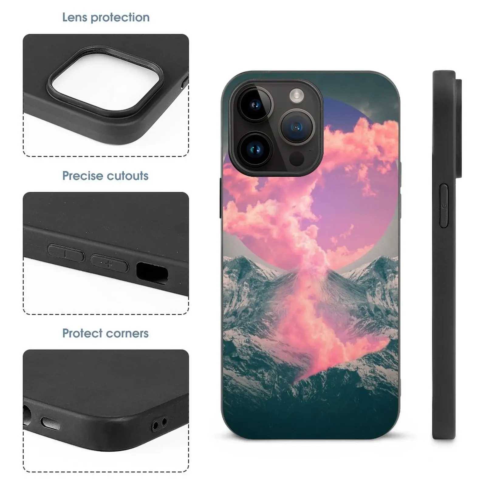 Разорванный Чехол Soul Fiber Skin Case Для Iphone 11 12 13 14 Pro Max Mini Xr 7 8 Plus Чехлы Покрывают Вулкан Облака Горы Извергаются Изображение 5