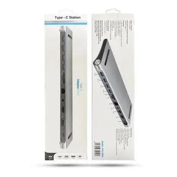 1/2/3шт в 1 Док-станция Type C USB-Концентратор 3,0 Разветвитель Многопортовый Адаптер 4K HDMI-совместимый RJ45 SD/TF VGA PD для Ноутбука MacBook iPad 2