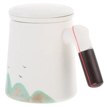 1 комплект Ситечко для фильтрации чая Керамическая кружка для воды Чайная чашка с крышкой и коробкой 1