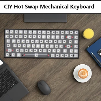 100/84 Клавиш CIY Hot Swap Индивидуальный Комплект Механической Клавиатуры С Прокладочной Структурой, Совместимый с Type-C, клавиатура в режиме 2.4G для компьютера 1