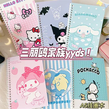 10шт Sanrio Hello Kitty Kuromi Melody Notebook A5 Coil Notepad Студенческие принадлежности Канцелярские принадлежности Оптом 2