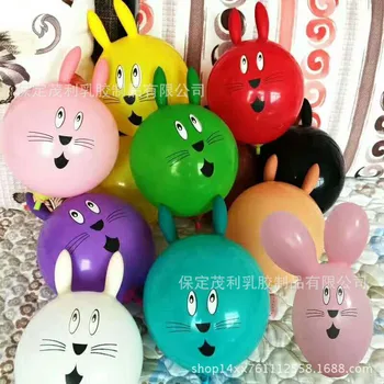 10шт Случайно напечатанных латексных воздушных шаров в форме кролика детский игрушечный шар мультяшные воздушные шары с животными украшение дня рождения 1