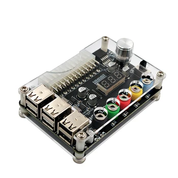 24Pin Блок питания ATX Breakout Board Разъем адаптера Модуля питания Регулируемая Ручка напряжения 6 Портов USB 2.0 Поддержка QC2.0 QC3.0 1