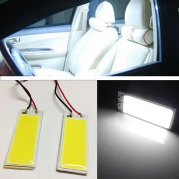 2шт Автомобильный светодиодный светильник 36 COB SMD LED Super White Лампа для чтения с адаптерами для купольного освещения T10 BA9s Аксессуары для салона автомобиля 2