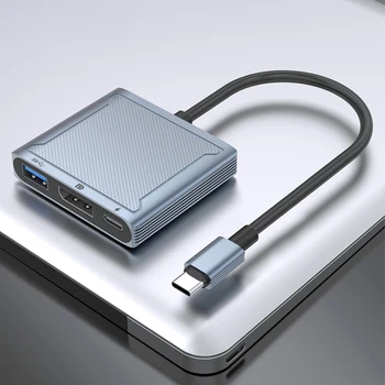 3 в 1 USB Type C К Док-станции Displayport 100 Вт док-станция для ноутбука PD Со скоростью 480 Мбит/с 4K для Apple Macbook/ Huawei /Xiaomi 2