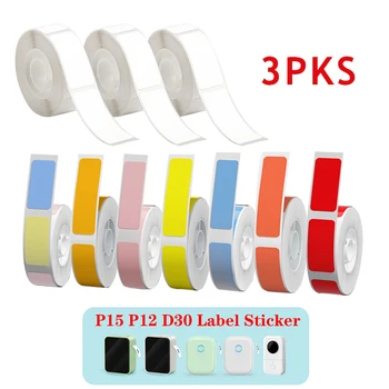 3 рулона Белой/Прозрачной / Цветной Клейкой бумаги для P12/P15/P50 /Q30/D30 KingJim LR5C Office Labeling MAKER 1