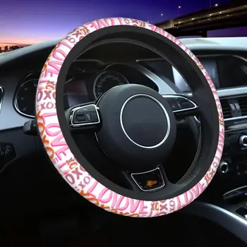 38 см Чехол Для Рулевого Колеса Автомобиля XOXO LOVE Универсальный Опрятный Розовый Автомобиль-стайлинг Красочные Аксессуары Для Рулевого Колеса 1