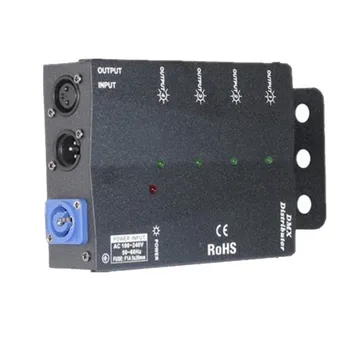 4 канала DMX-выхода, DMX-разветвитель и усилитель сигнала; вход AC100V-240V