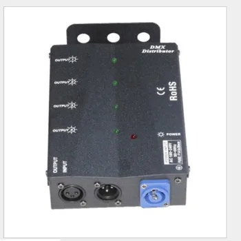 4 канала DMX-выхода, DMX-разветвитель и усилитель сигнала; вход AC100V-240V 2