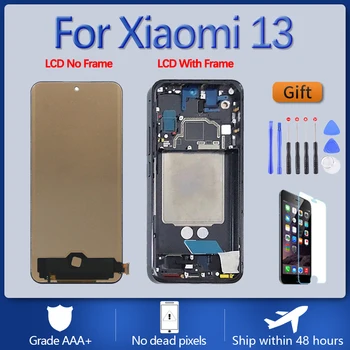 6,36 “Для Xiaomi 13 AMOLED LCD 2211133C 2211133G экран в сборе с передней панелью С инструментом для ремонта и закаленной пленкой 1