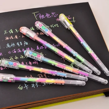6 Цветов в одной гелевой ручке Rainbow Pen Для учеников начальной школы, подарок для рисования радужной ручкой, офисная флуоресценция для учеников начальной школы 1