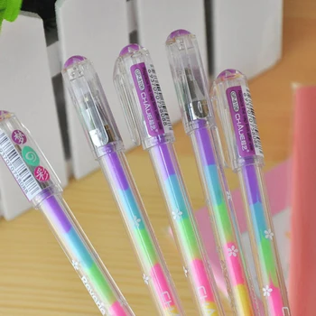 6 Цветов в одной гелевой ручке Rainbow Pen Для учеников начальной школы, подарок для рисования радужной ручкой, офисная флуоресценция для учеников начальной школы 2