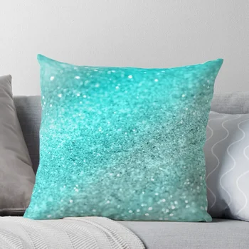 Aqua Teal Ocean Glitter #1 (Искусственный Блеск) #блестящий #декор #художественная Подушка-плед Наволочки Для Подушек Декоративная Диванная Подушка 1