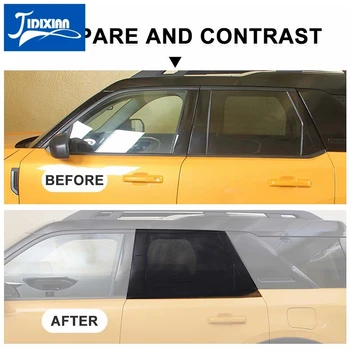 JIDIXIAN Car Window UV Sun Prevent Blocker Cover Shade Растягивающаяся Сетка Солнцезащитный Козырек Защитная Сетка для Ford Bronco Sport 2021 2022 2