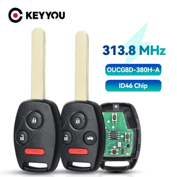 KEYYOU 313,8 МГц Автомобильный дистанционный ключ для Honda Odyssey Ridgeline Fit 2006-2014 OUCG8D-380H-A 2+1/3+1 Кнопки управления чипом ID46