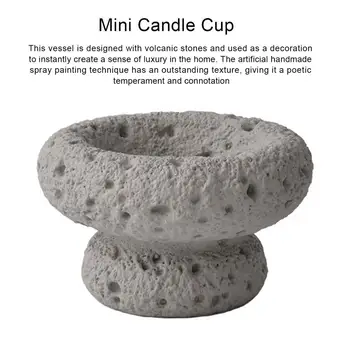 Morandi Color Candle Cup Экологически чистый Контейнер Для Свечей С Лунной Поверхностью, Керамическая Чашка, Многоразовый Домашний Декор, Кактусовый Подсвечник 2