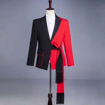 PFHQ Мужской приталенный костюм, комплект сценического контрастного цвета, дизайн выступления певца, стиль брюк с кисточками, осень 21Z3095 2