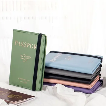 RFID-обложка для паспорта, защита паспорта, Многофункциональный водонепроницаемый кошелек для кредитных удостоверений личности, держатель деловых документов, дорожный аксессуар 1