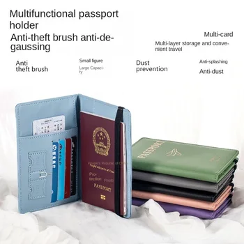 RFID-обложка для паспорта, защита паспорта, Многофункциональный водонепроницаемый кошелек для кредитных удостоверений личности, держатель деловых документов, дорожный аксессуар 2