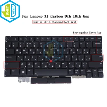 US RU Клавиатура Trackpoint С Подсветкой Для Lenovo ThinkPad X1 Carbon 9th 10th Gen 20XW 21CB Английские Русские Сменные Клавиатуры Новые 1