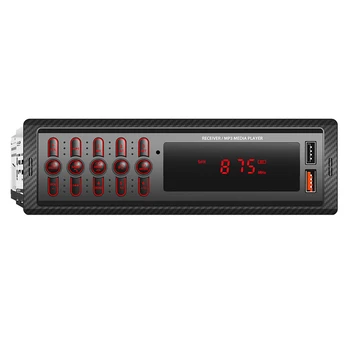 Автомобильный MP3-плеер со светодиодной подсветкой, 12 В, автомобильное стерео-радио, громкая связь, Bluetooth-совместимый стереоплеер, USB-зарядка, пульт дистанционного управления 1