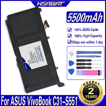 Аккумулятор HSABAT B31N1336 для ASUS VivoBook C31-S551 S551L S551LB S551LA R553L R553LN R553LF K551L K551LN V551L V551LA Батареи 1