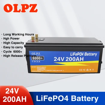 Аккумулятор LiFePO4 емкостью 24 В 200 Ач, встроенный в блок литий-железо-фосфатных элементов BMS Для замены большей части резервного источника домашнего хранения энергии 1