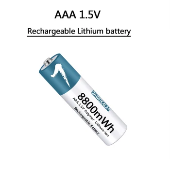 Батарея AAA 1,5 В Перезаряжаемая полимерная литий-ионная батарея 8800 МВтч Батарея AAA для мыши с дистанционным управлением, маленький вентилятор, Электрическая игрушка