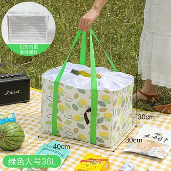 Большой открытый холодильник, сумка для пикника, переносная термоизолированная сумка-холодильник, походный пакет для напитков, барбекю, Zip-пакет, сумка для ланча для пикника 1
