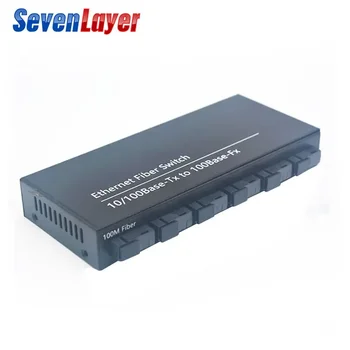 Быстрый коммутатор Ethernet Конвертер 20 КМ Ethernet Волоконно-Оптический Медиаконвертер Однорежимный 1 RJ45 7 SC оптоволоконный Порт 10/100 М 7F1E 2