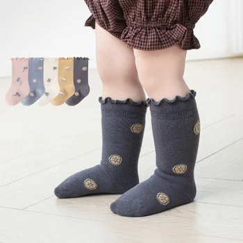 Весенне-осенние носки средней длины для девочек, школьная форма, длинные носки до середины икры, детские чулки Sweet Princess