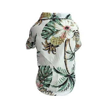 Гавайская рубашка для домашних животных, рубашки для собак, одежда для летнего пляжного лагеря, жилет, одежда для домашних животных, футболка с цветочным рисунком, мягкая рубашка с принтом ананаса 2
