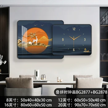 Главная современные часы настенные часы гостиная мода столовая декоративная роспись электронные часы настенные часы