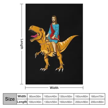 Забавная пародия Иисус верхом на динозавре Милый мем динозавр Плед Красивые одеяла косплей аниме Милое Одеяло Плед 2