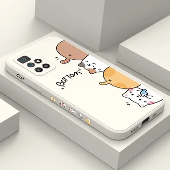 Забавные Кошки Чехол Для Телефона Xiaomi Redmi 12 12C 10 10C 10A 9 9T 9A A1 Pro Plus 4G 5G Жидкий Силиконовый Чехол 2
