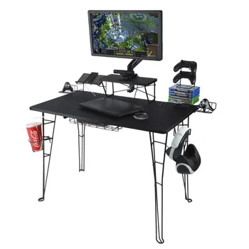 Игровой стол Atlantic Original с подставкой для монитора, зарядной станцией и хранилищем, , черный